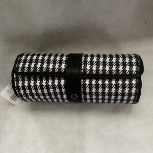 punctuate Baker Street Houndstooth Travel Roll Makeup Cosmetic Organizer NWT